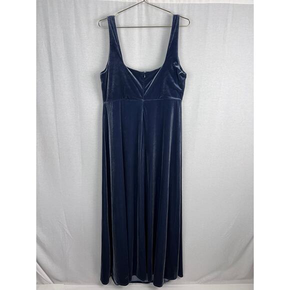 Birdy Grey Dress Alex Velvet Maxi Gown Steel Blue Bridesmaid Formal Wedding - Picture 5 of 9